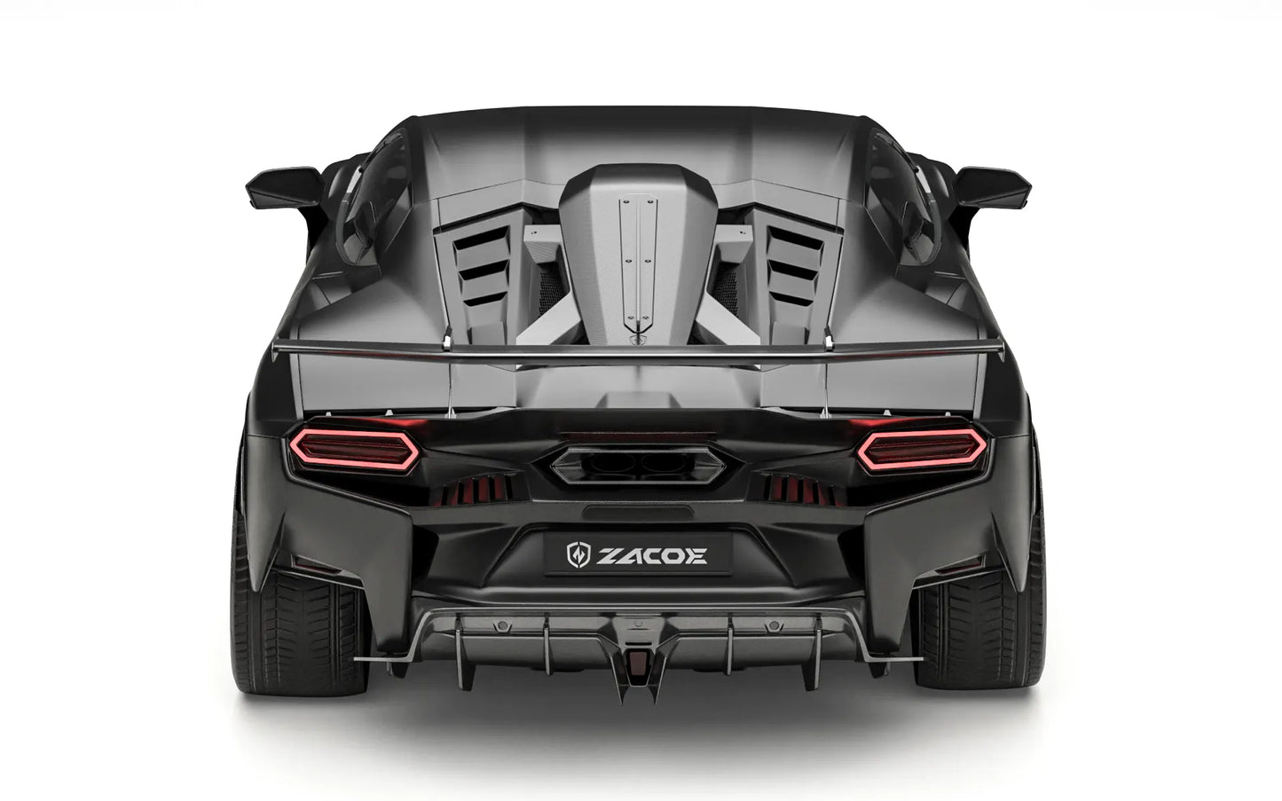 ZACOE Lamborghini Temerario carbon fiber body kit rear view