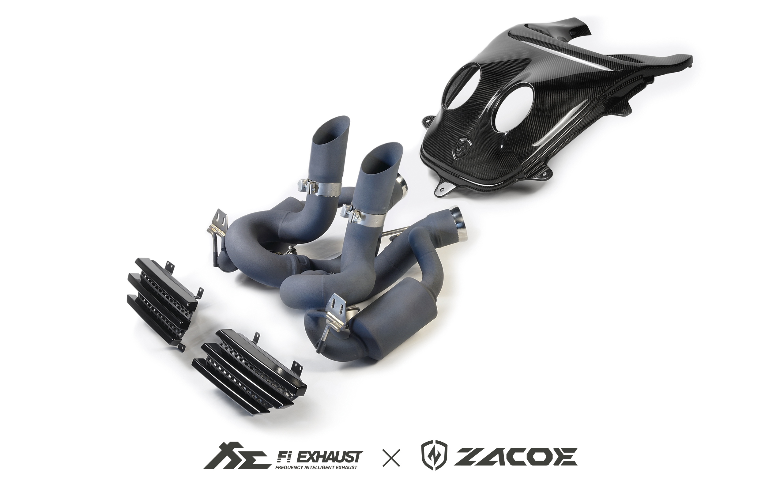 MFi EXHAUST and Zacoe top exit exhaust conversion kit for McLaren 650S Coupe / Spider.