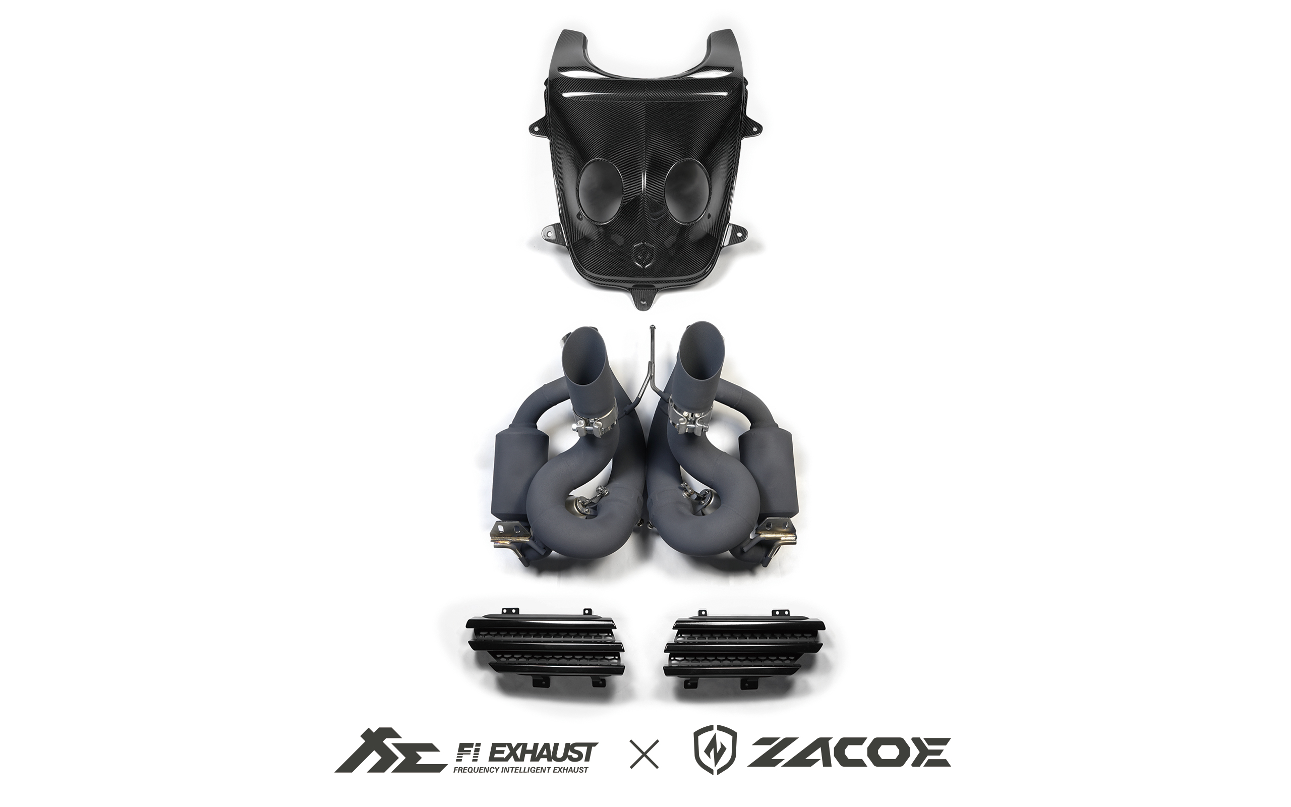 Fi EXHAUST and Zacoe top exit exhaust conversion kit for McLaren 650S Coupe / Spider.