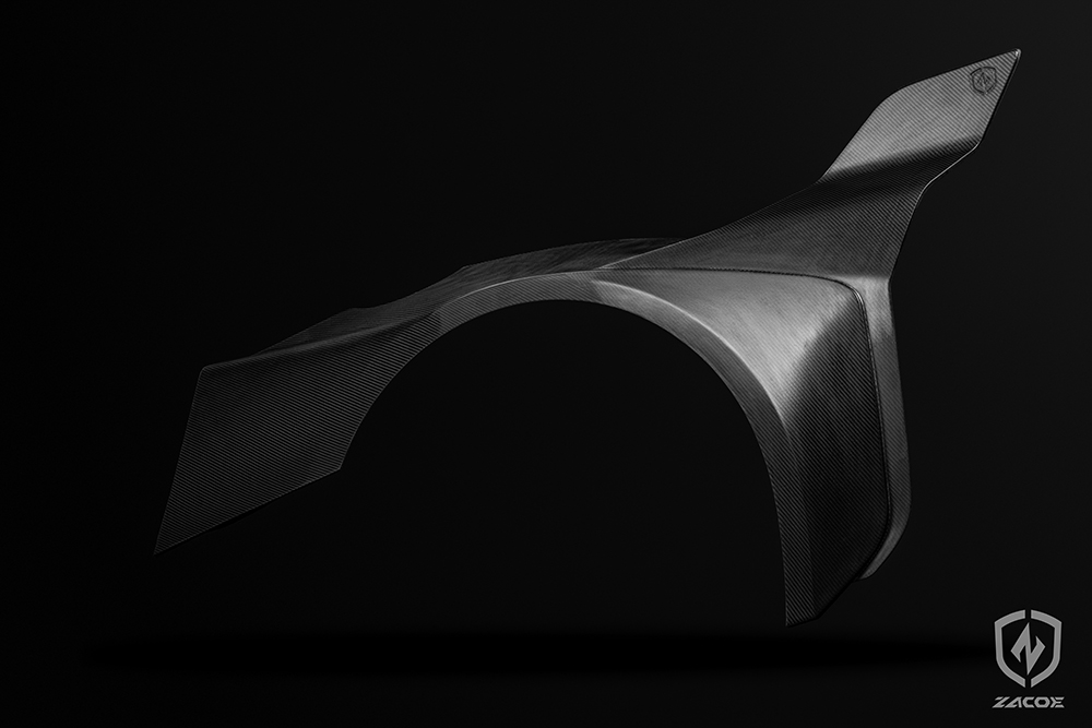 Carbon fiber rear fender for McLaren 720S wide body conversion