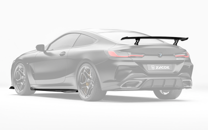 ZACOE BMW 8 Series carbon fiber body kit rear three quarter view