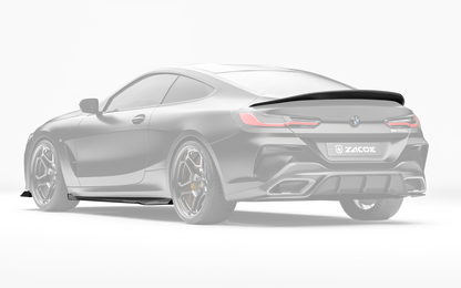 ZACOE BMW 8 Series carbon fiber body kit rear three quarter view