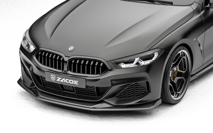 ZACOE BMW 8 Series carbon fiber front splitter detail