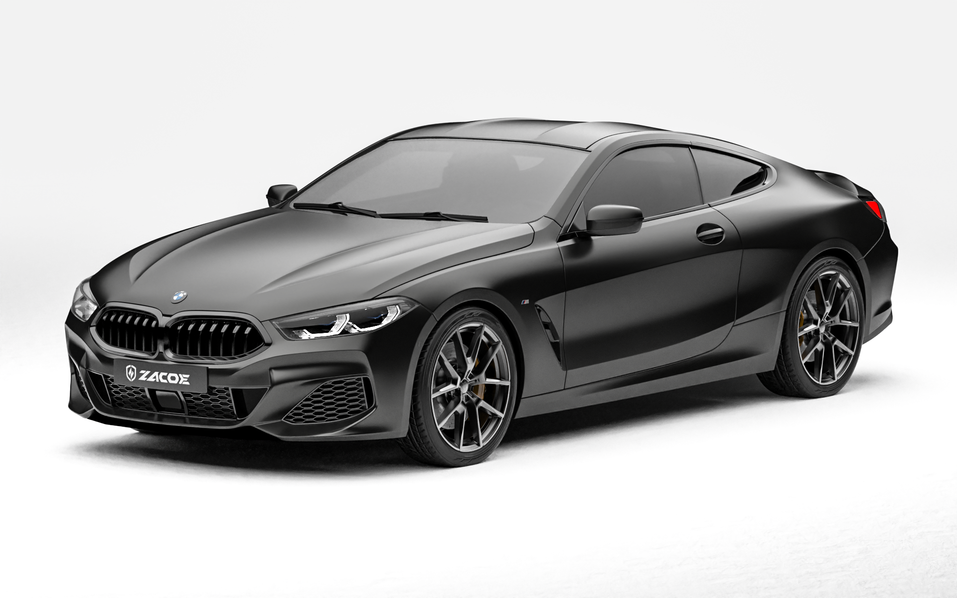 BMW 8 Series before carbon fiber body kit front three quarter view