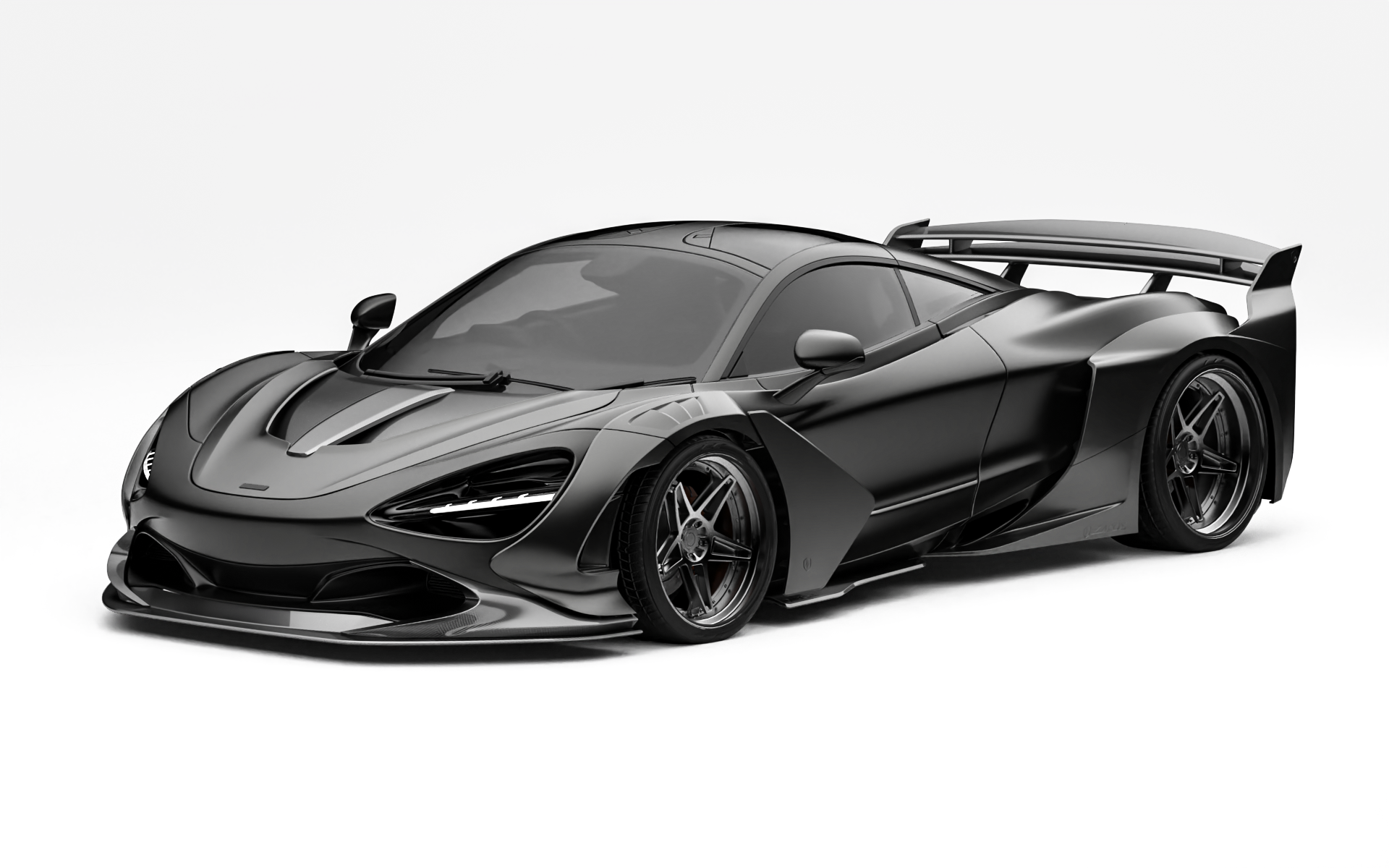 ZACOE McLaren 720S widebody carbon aero kit after front three quarter view