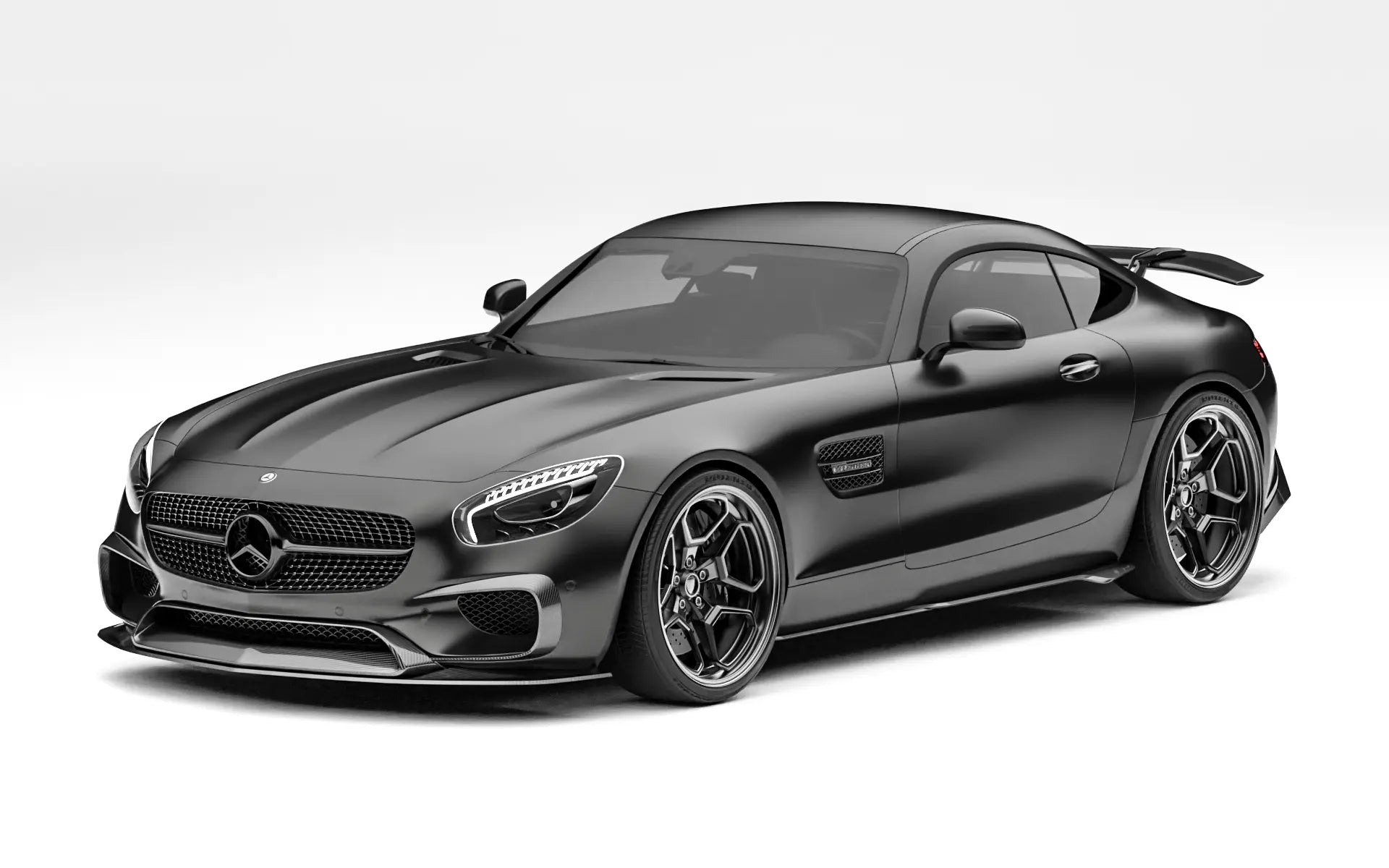 ZACOE Mercedes-AMG GT carbon fiber body kit after front three quarter view