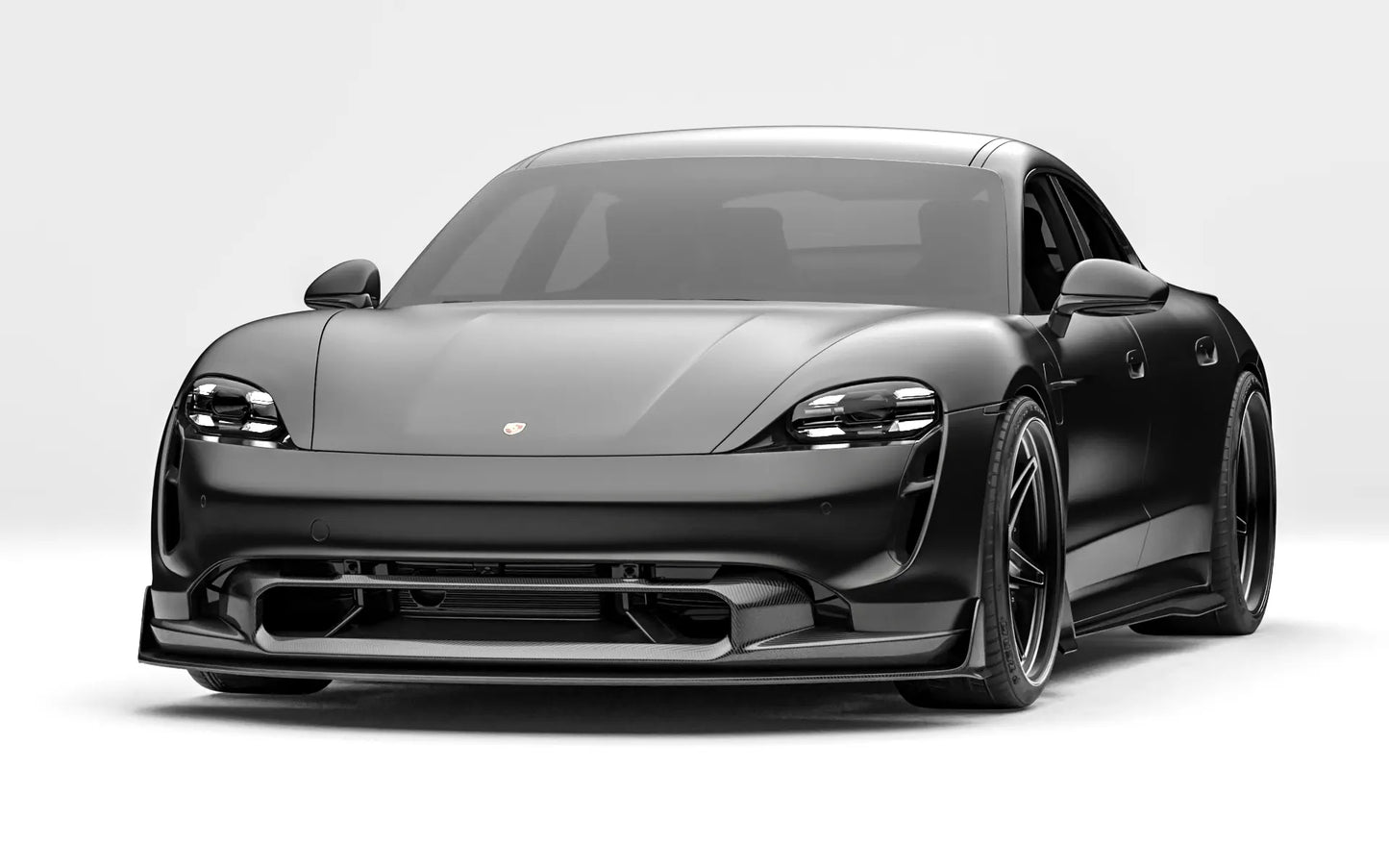 ZACOE Porsche Taycan carbon fiber body kit front three quarter view