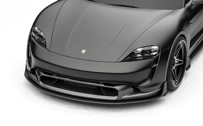 ZACOE Porsche Taycan carbon fiber front splitter detail