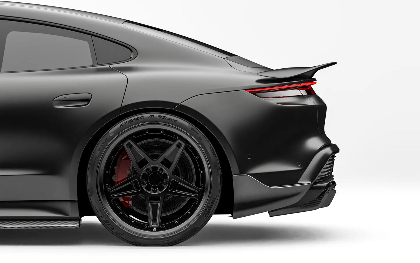 ZACOE Porsche Taycan carbon fiber rear diffuser detail