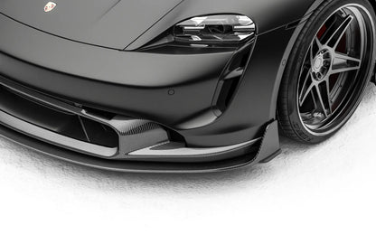 ZACOE Porsche Taycan carbon fiber front splitter detail