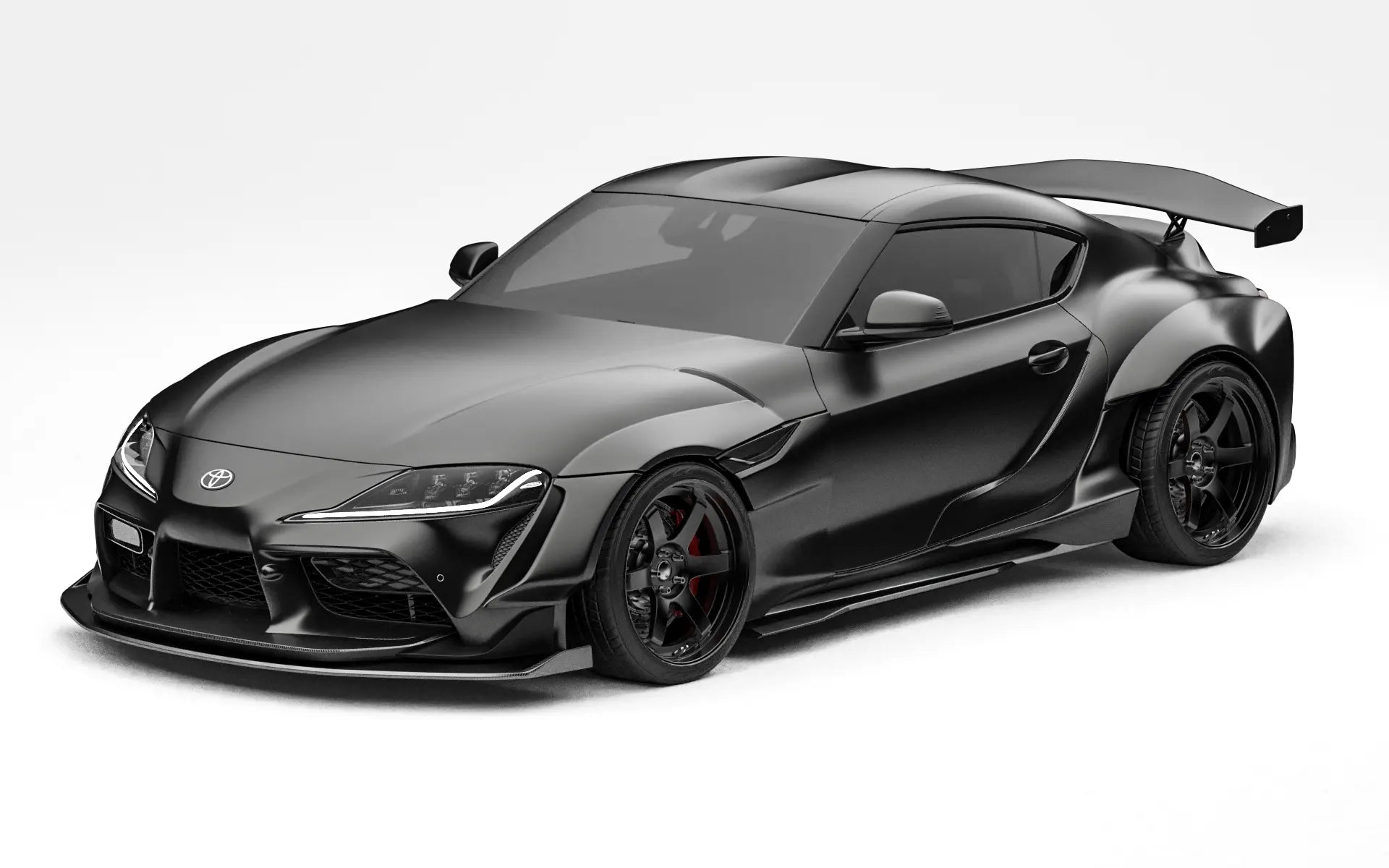 ZACOE Toyota GR Supra widebody carbon aero kit front three quarter view