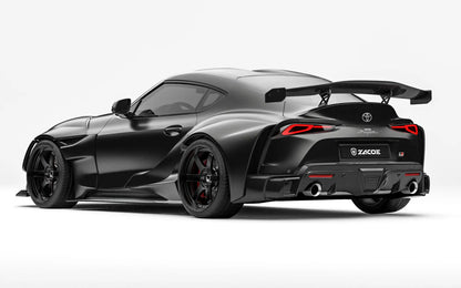 ZACOE Toyota GR Supra widebody carbon aero kit rear three quarter view
