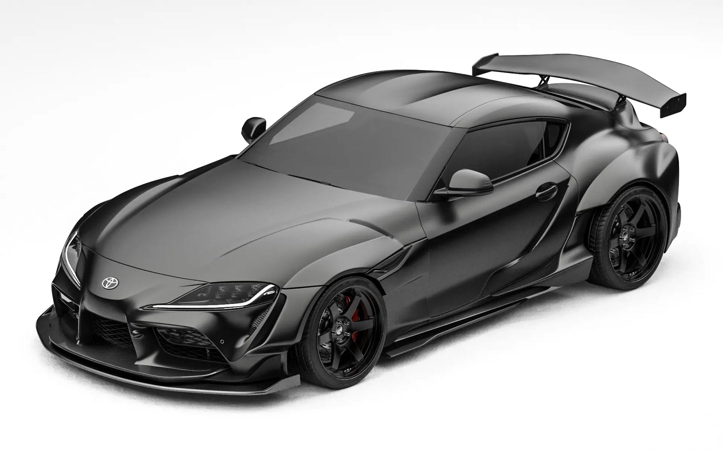 ZACOE Toyota GR Supra widebody carbon aero kit front three quarter view