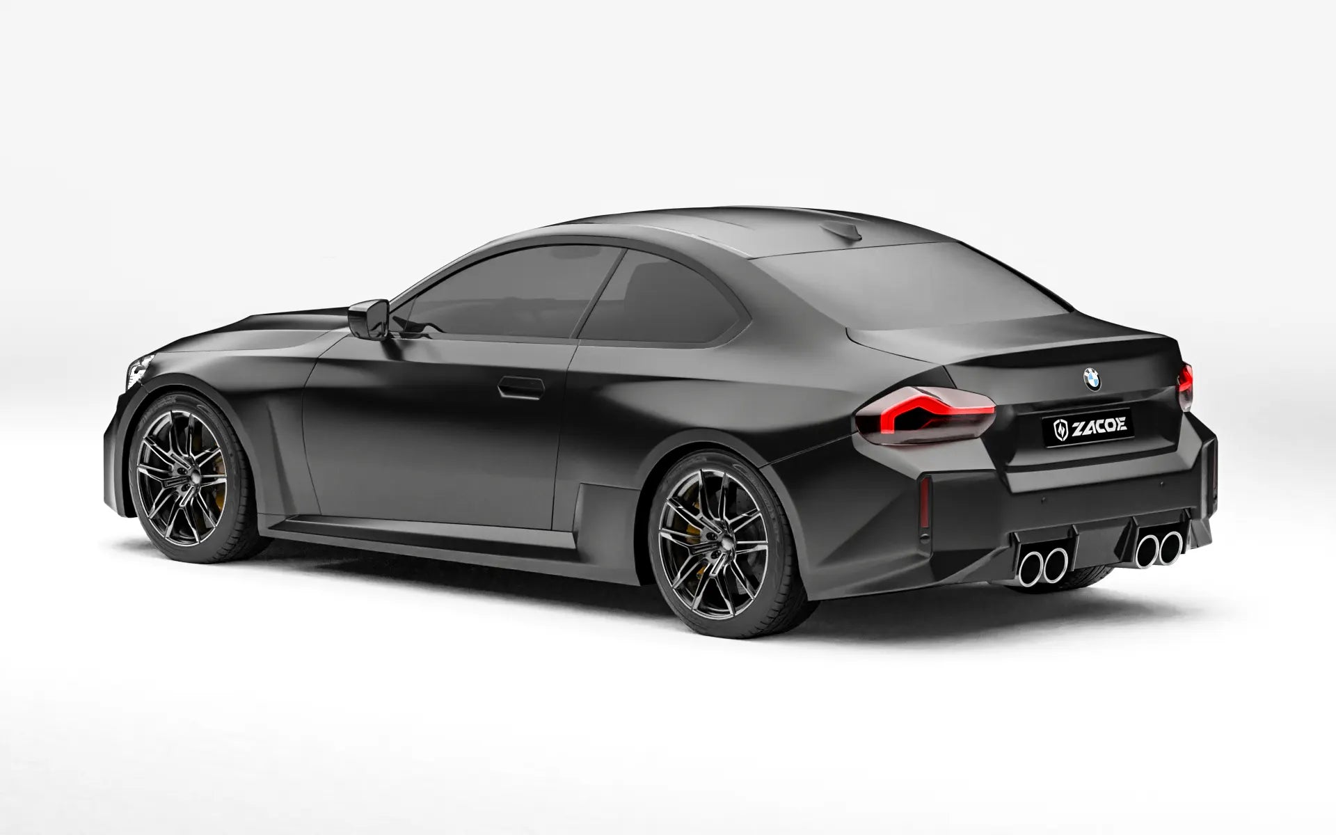 BMW G87 M2 before widebody kit rear three quarter view