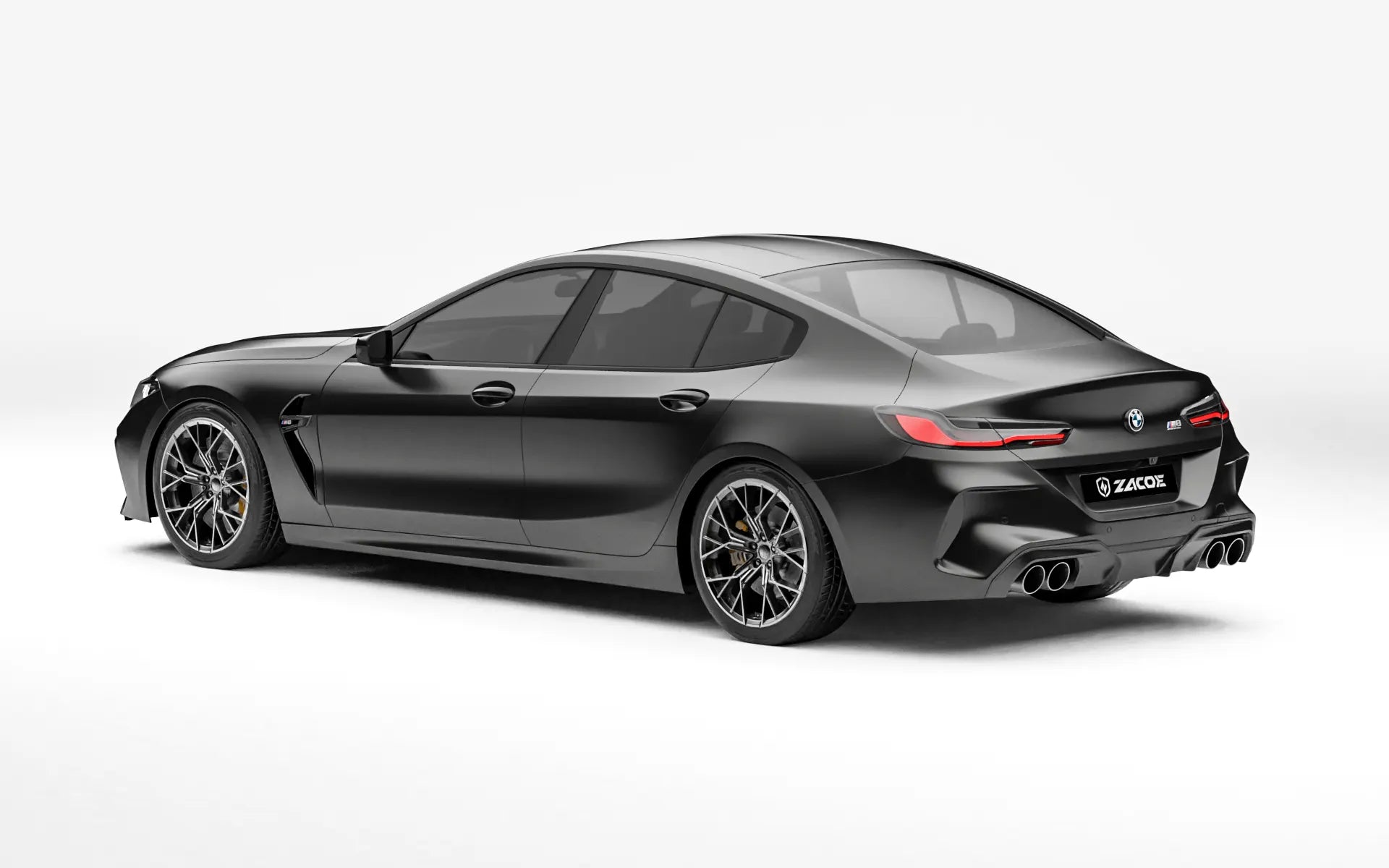 BMW F92 M8 before carbon fiber body kit rear three quarter view