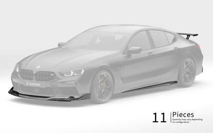 ZACOE BMW F92 M8 carbon fiber body kit front three quarter view