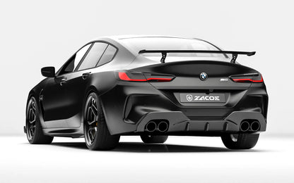 ZACOE BMW F92 M8 carbon fiber body kit rear three quarter view