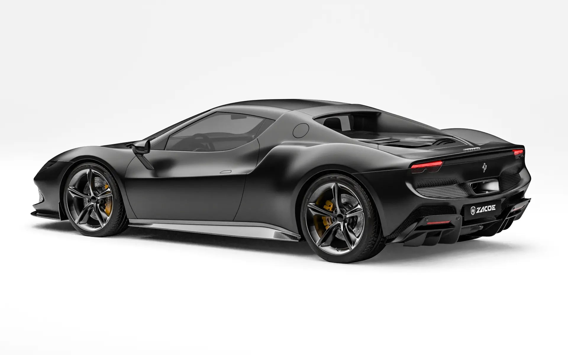 Ferrari 296 GTB stock rear three quarter view