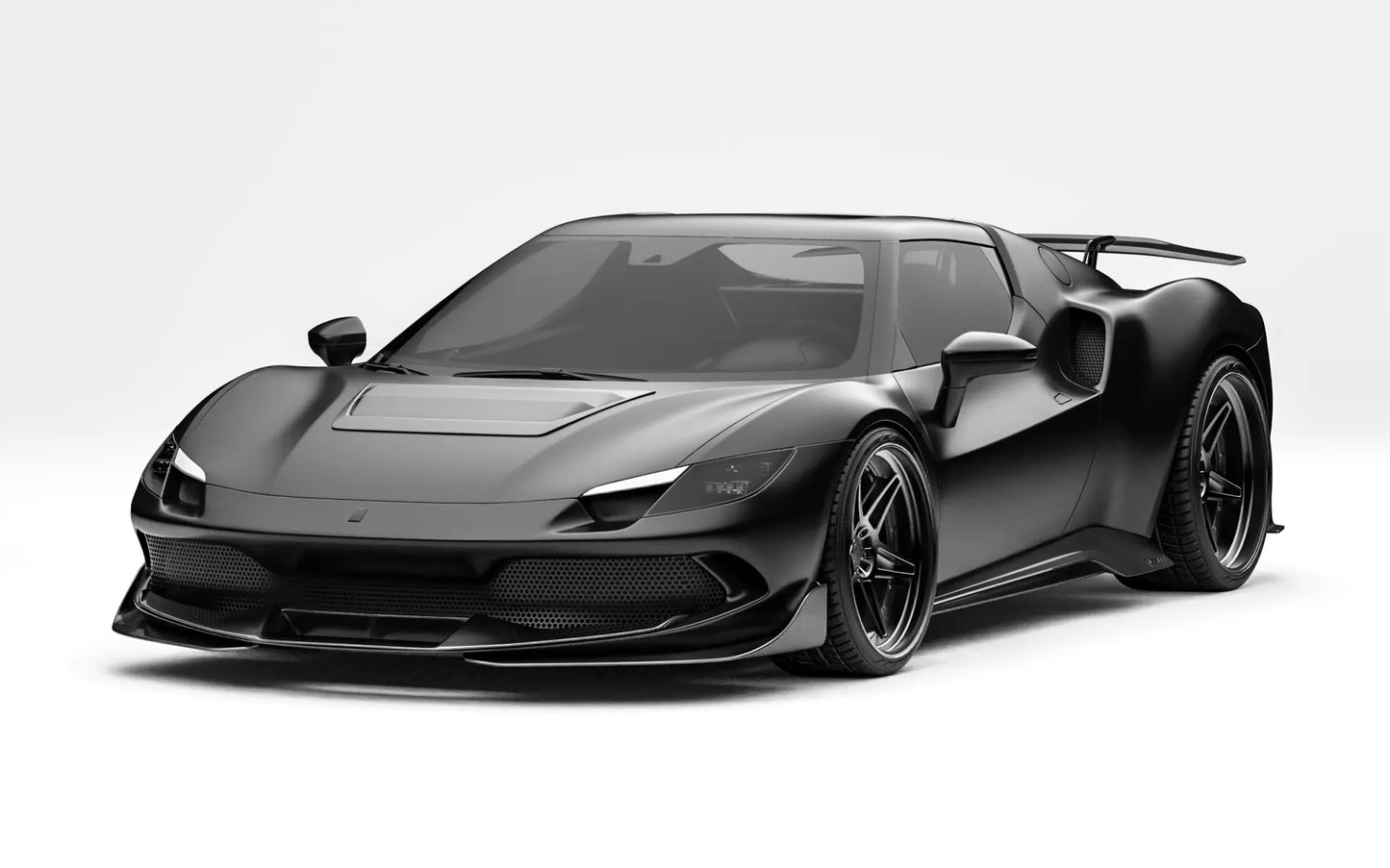 ZACOE Ferrari 296 GTB widebody carbon aero kit front 45 degree view