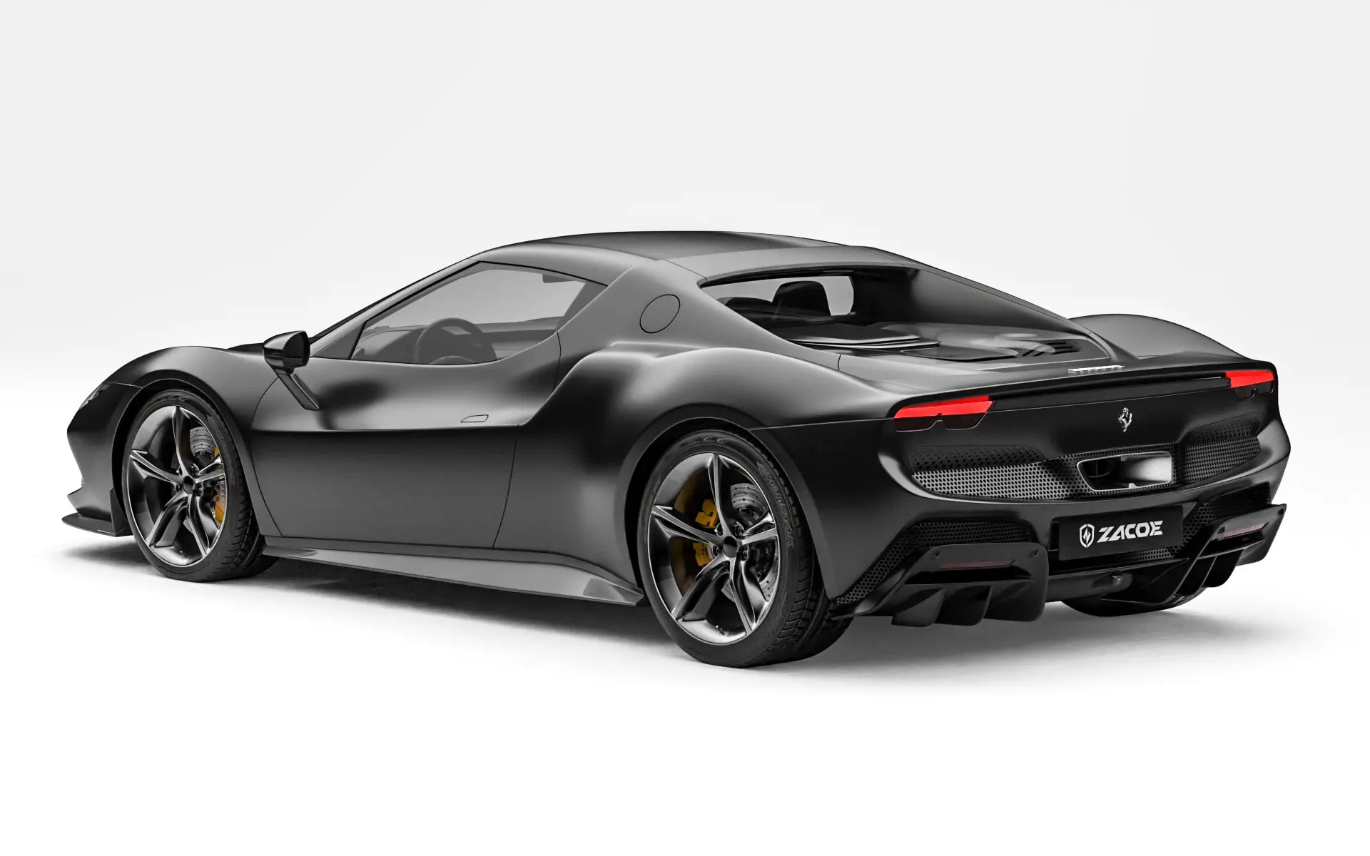 Ferrari 296 GTB stock rear three quarter view