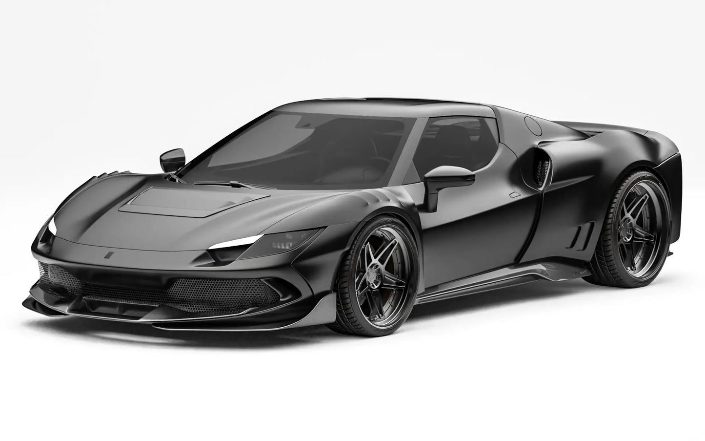 ZACOE Ferrari 296 GTB widebody carbon aero kit front 45 degree view