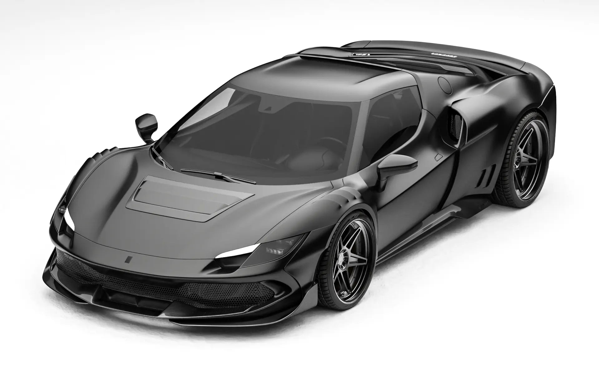 ZACOE Ferrari 296 GTB widebody carbon aero kit front 45 degree view