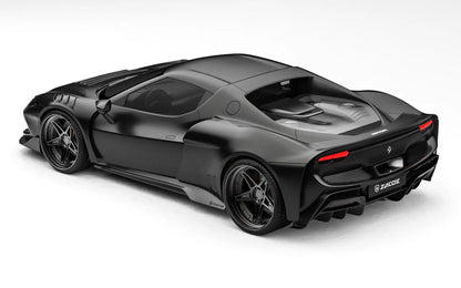 ZACOE Ferrari 296 GTB widebody carbon aero kit rear 45 degree view