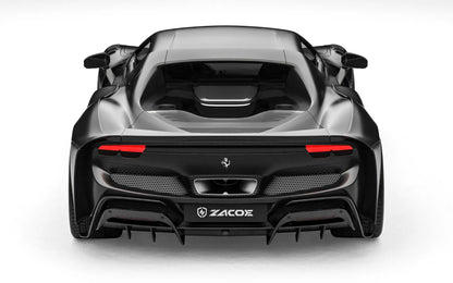 ZACOE Ferrari 296 GTB widebody carbon aero kit rear view