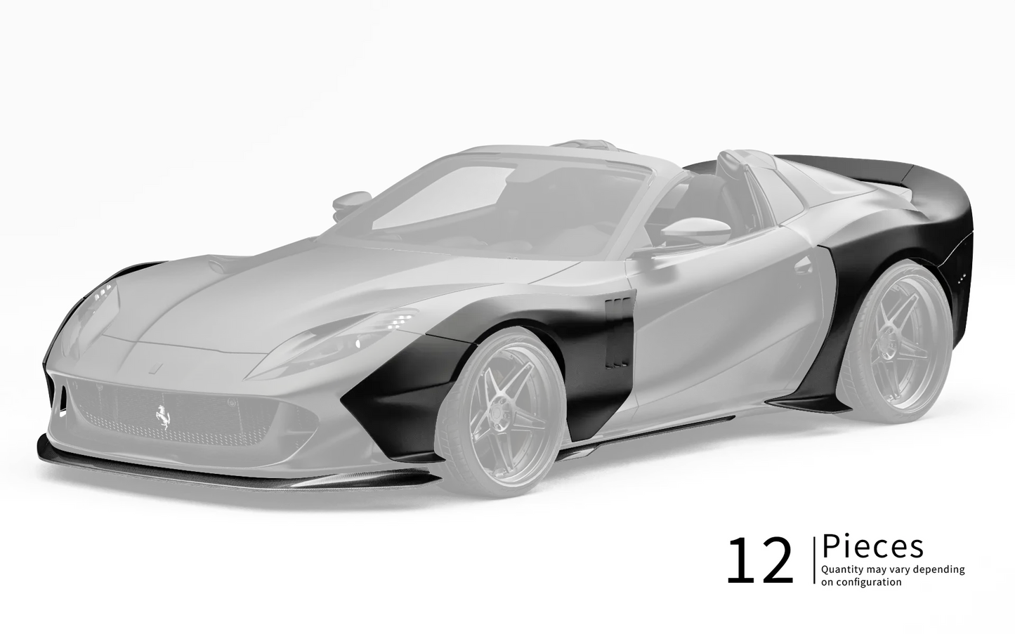 ZACOE Ferrari 812 GTS widebody carbon aero kit front three quarter view