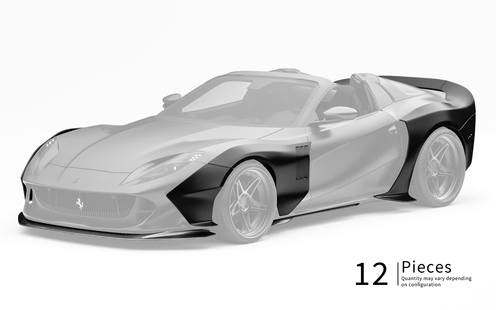 ZACOE Ferrari 812 GTS widebody carbon aero kit front three quarter view