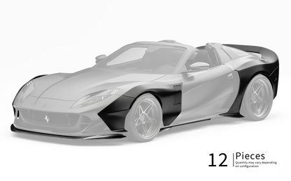 ZACOE Ferrari 812 GTS widebody carbon aero kit front three quarter view