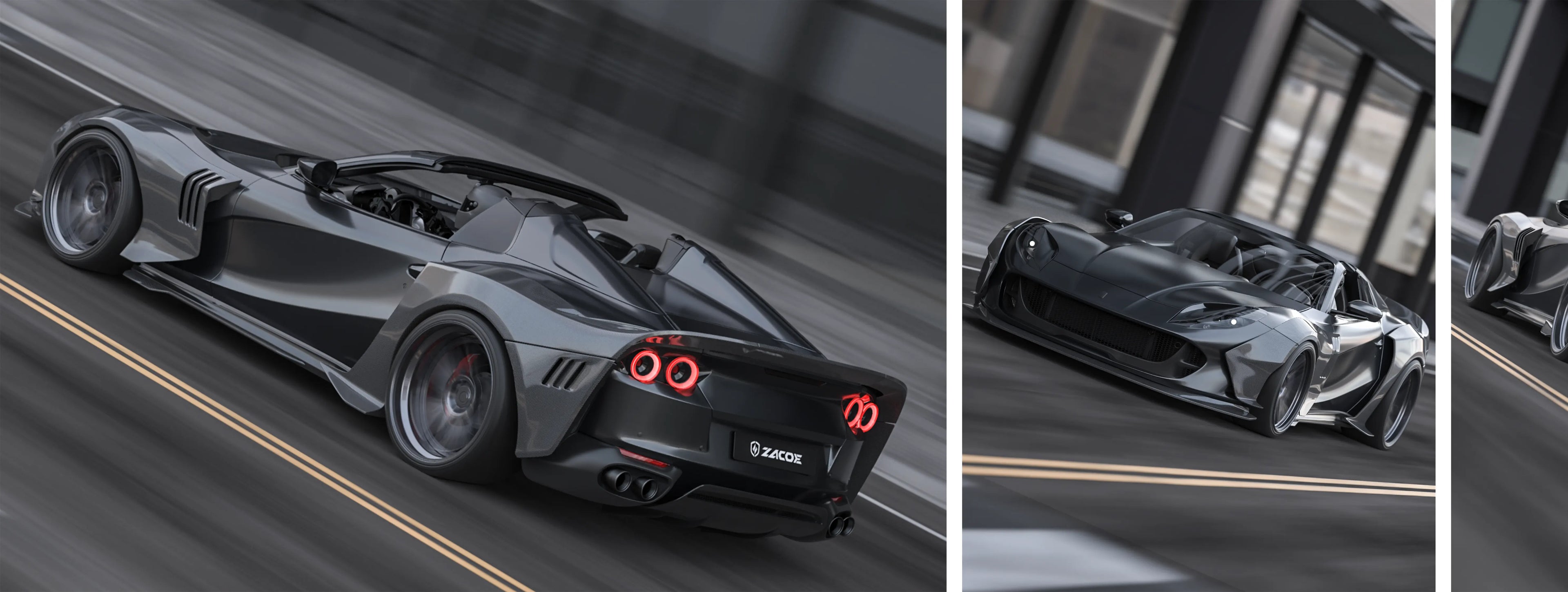 ZACOE Ferrari 812 GTS widebody carbon aero kit real car scene1