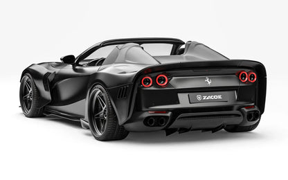 ZACOE Ferrari 812 GTS widebody carbon aero kit rear three quarter view