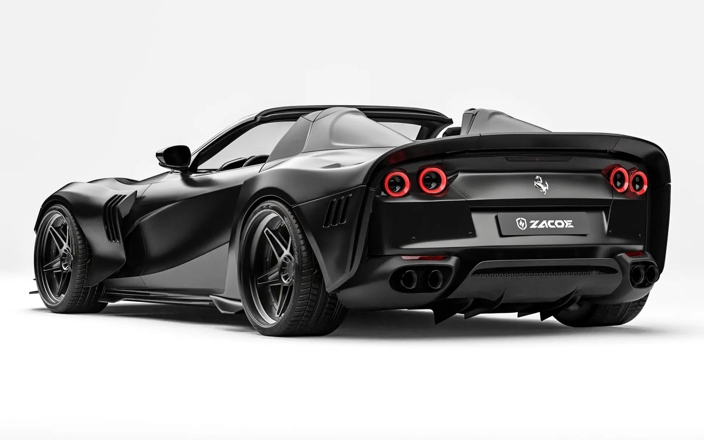 ZACOE Ferrari 812 GTS widebody carbon aero kit rear three quarter view