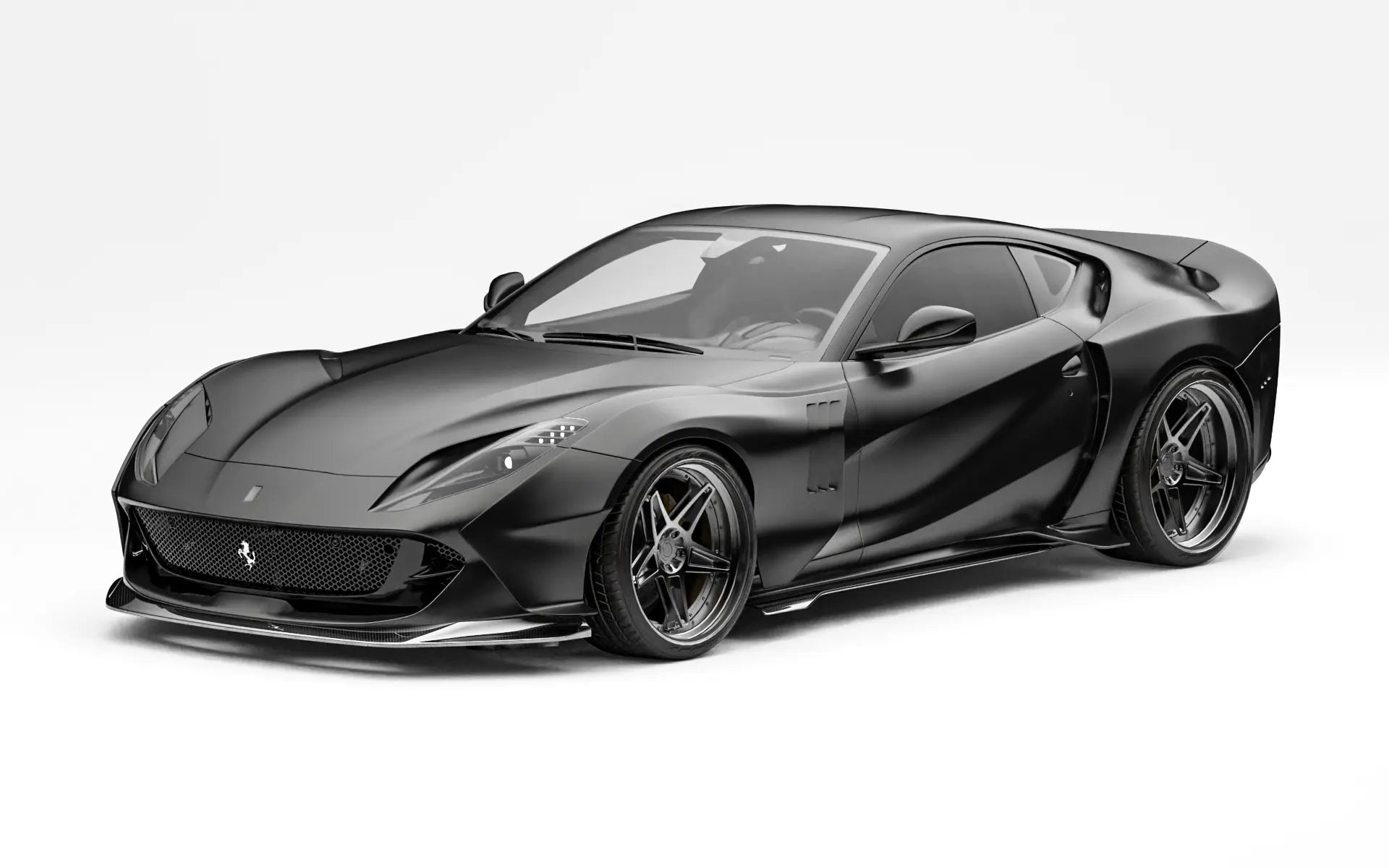 ZACOE Ferrari 812 Superfast widebody carbon aero kit after front three quarter view