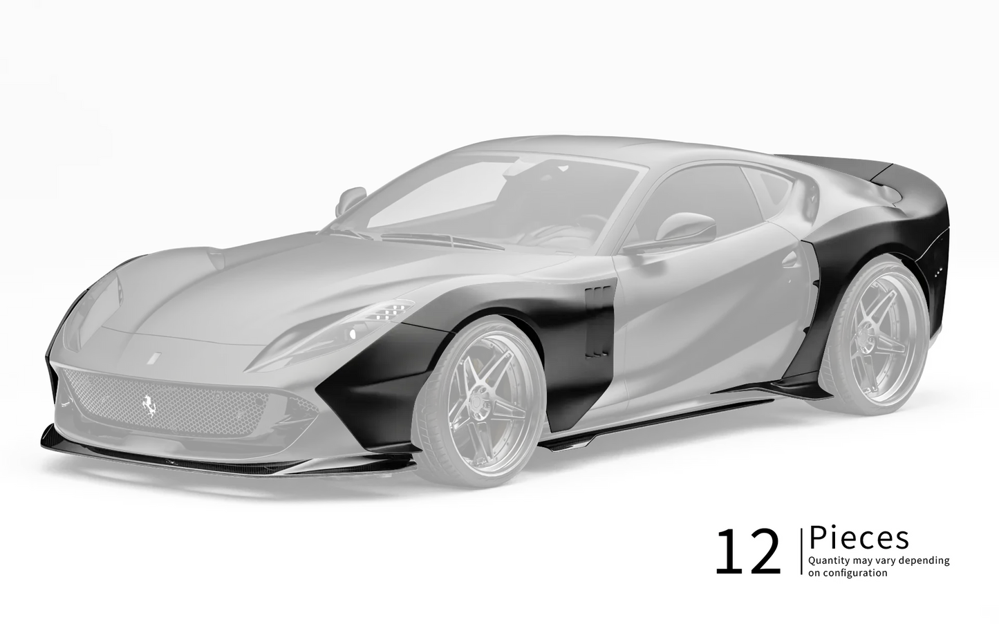 ZACOE Ferrari 812 Superfast widebody carbon aero kit front three quarter view