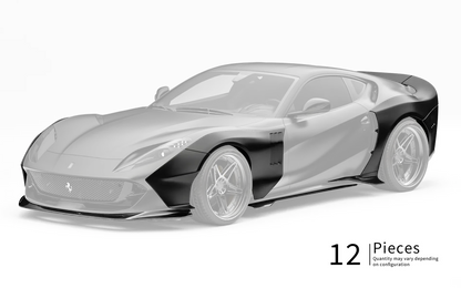 ZACOE Ferrari 812 Superfast widebody carbon aero kit front three quarter view