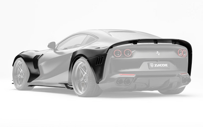 ZACOE Ferrari 812 Superfast widebody carbon aero kit rear three quarter view