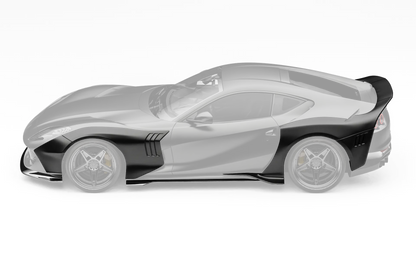 ZACOE Ferrari 812 Superfast widebody carbon aero kit side profile