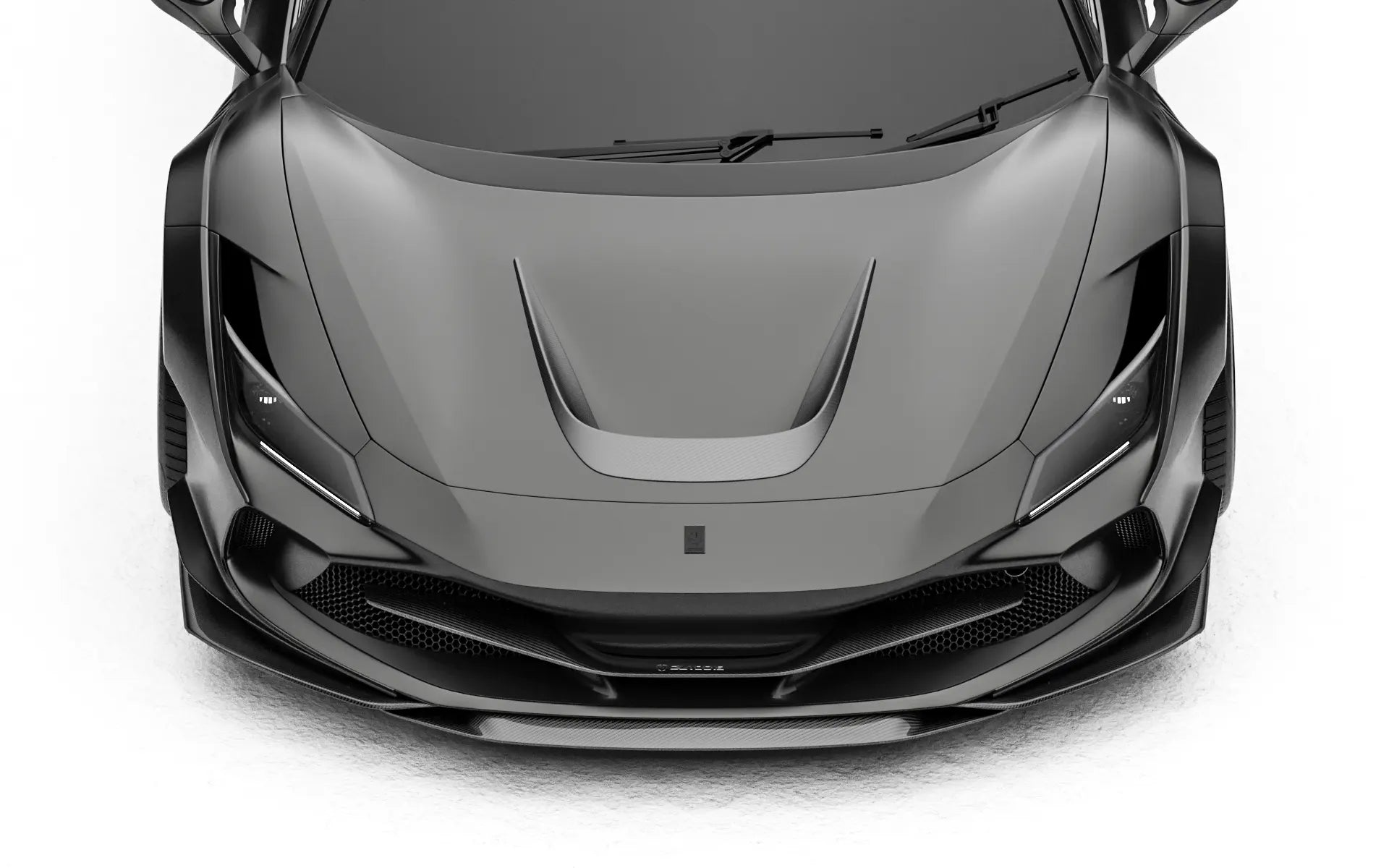 ZACOE Ferrari F8 Tributo carbon fiber front splitter detail