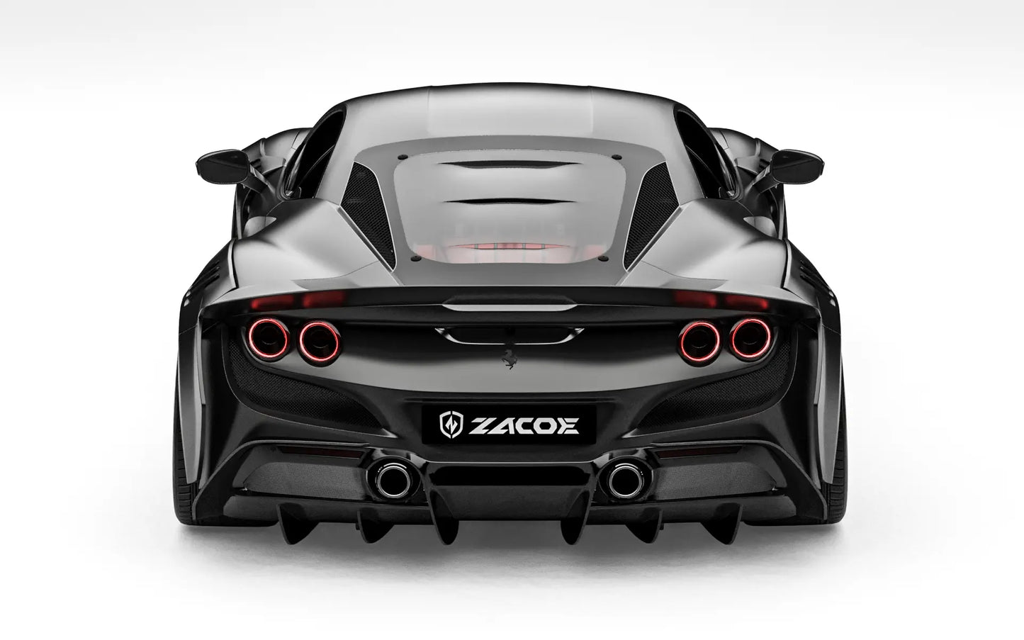 ZACOE Ferrari F8 Tributo widebody carbon fiber kit front view