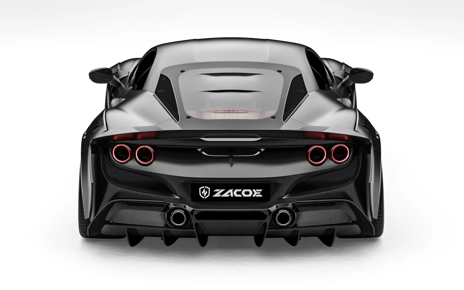 ZACOE Ferrari F8 Tributo widebody carbon fiber kit front view