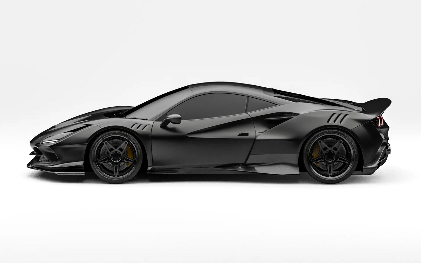 ZACOE Ferrari F8 Tributo widebody carbon fiber kit side profile