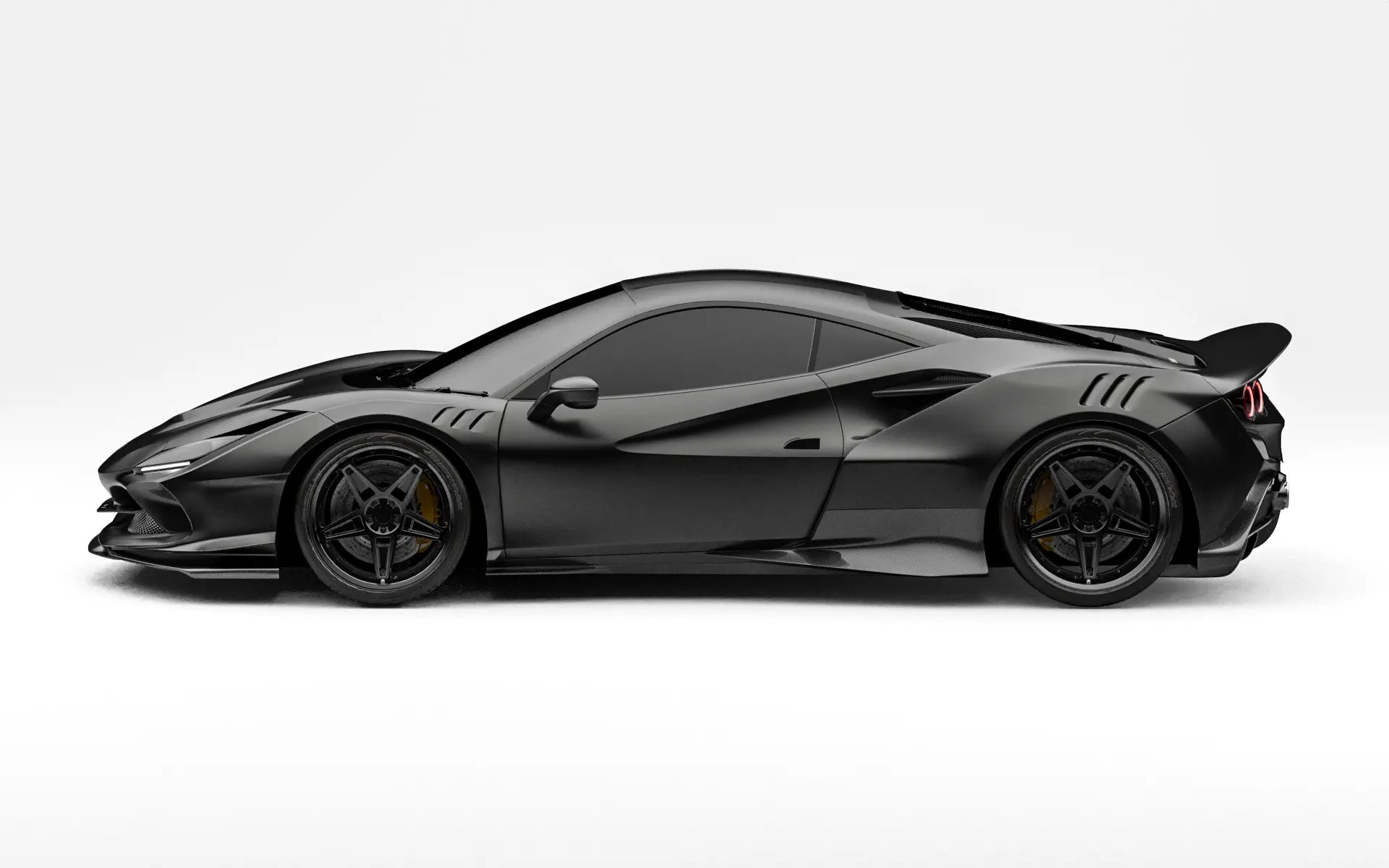ZACOE Ferrari F8 Tributo widebody carbon fiber kit side profile