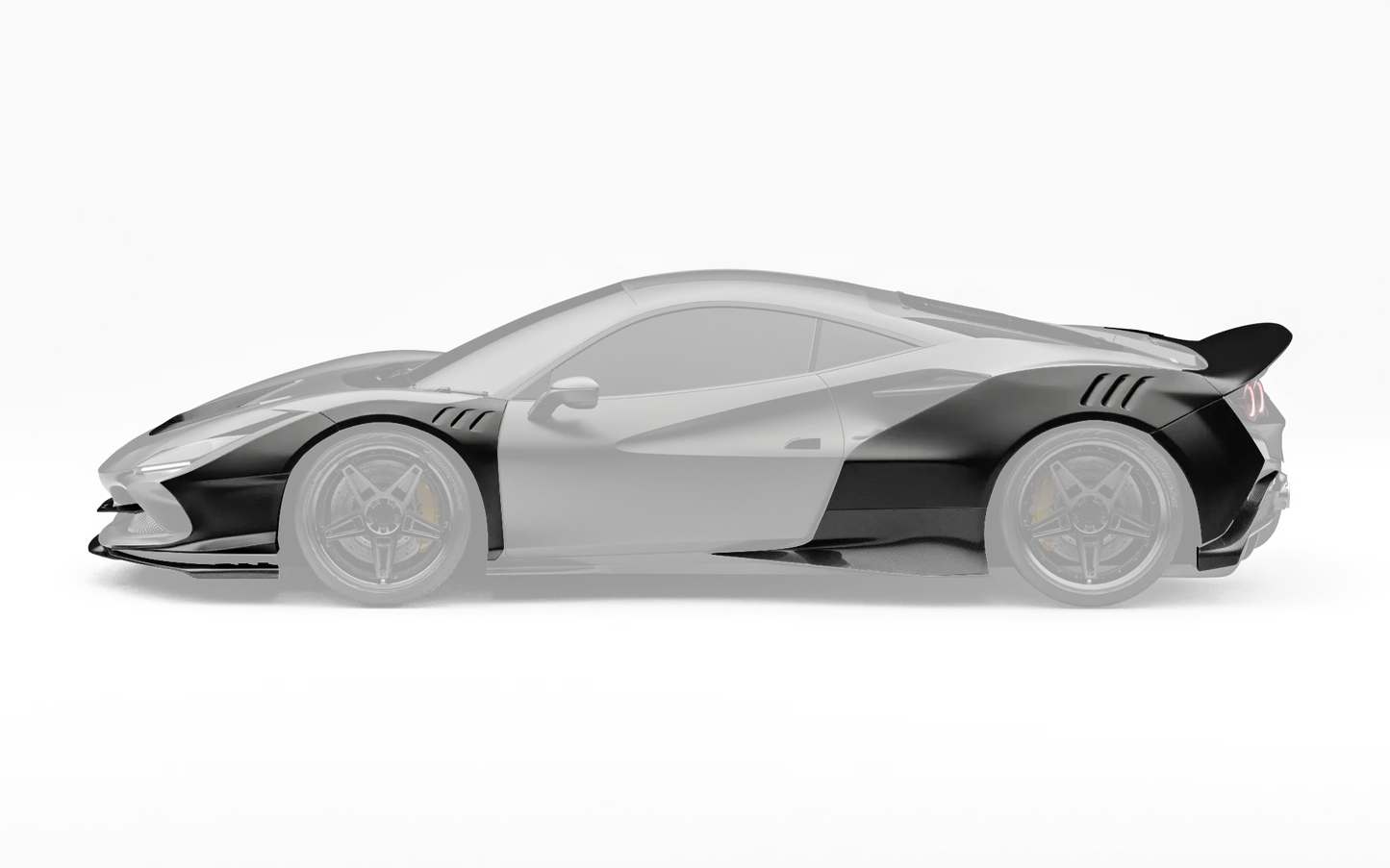 ZACOE Ferrari F8 Tributo widebody carbon fiber kit side profile