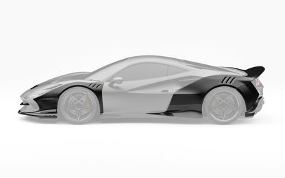 ZACOE Ferrari F8 Tributo widebody carbon fiber kit side profile