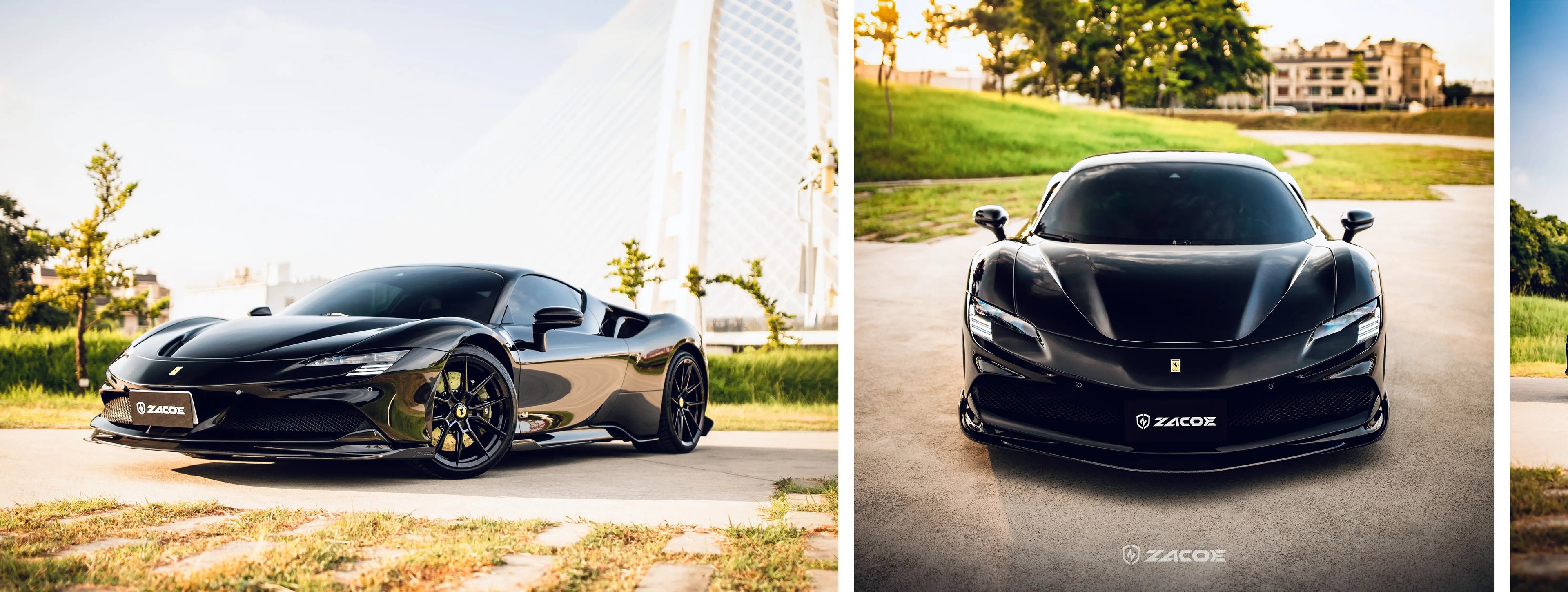 ZACOE Ferrari SF90 Stradale carbon fiber body kit street scene1