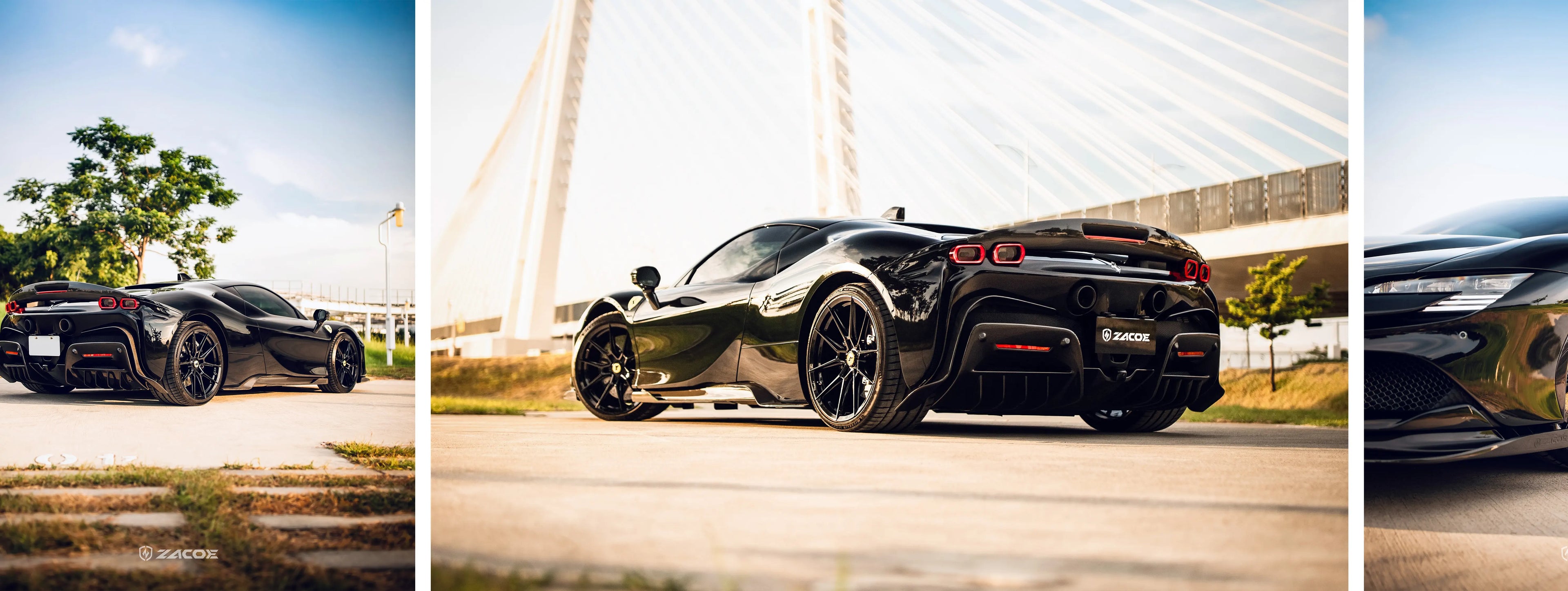 ZACOE Ferrari SF90 Stradale carbon fiber body kit street scene2