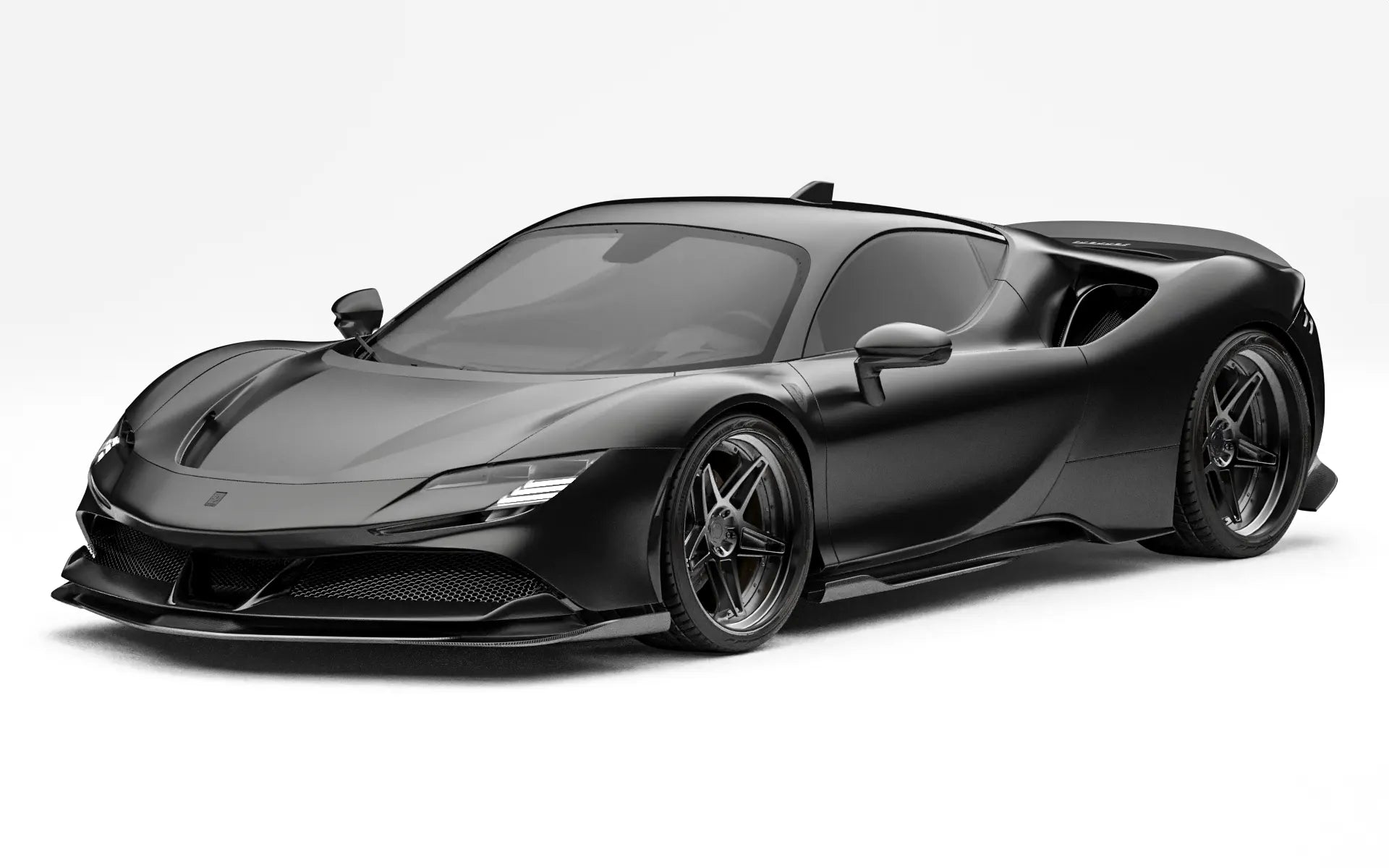 ZACOE Ferrari SF90 Stradale carbon fiber body kit front three quarter view