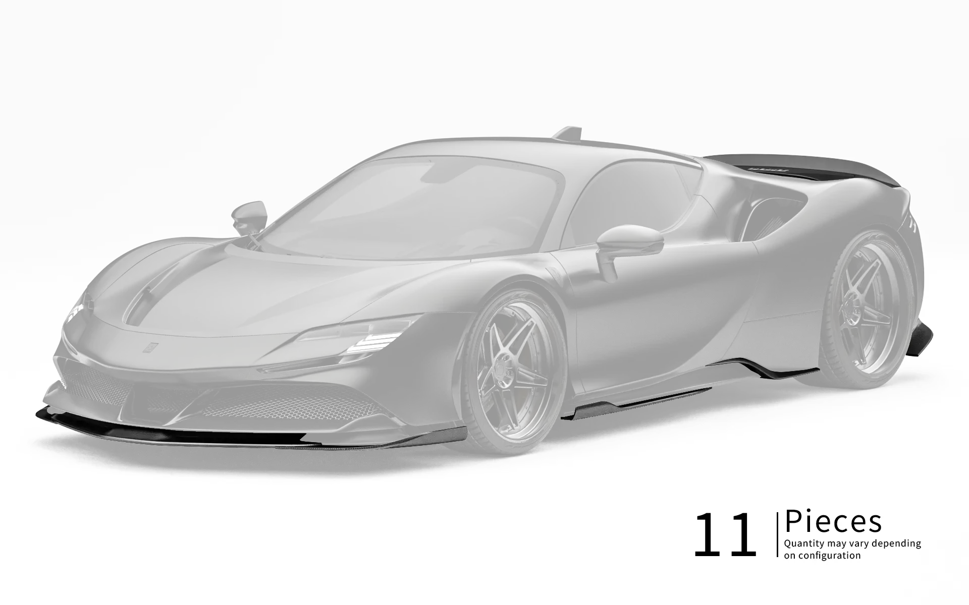 ZACOE Ferrari SF90 Stradale carbon fiber body kit front three quarter view